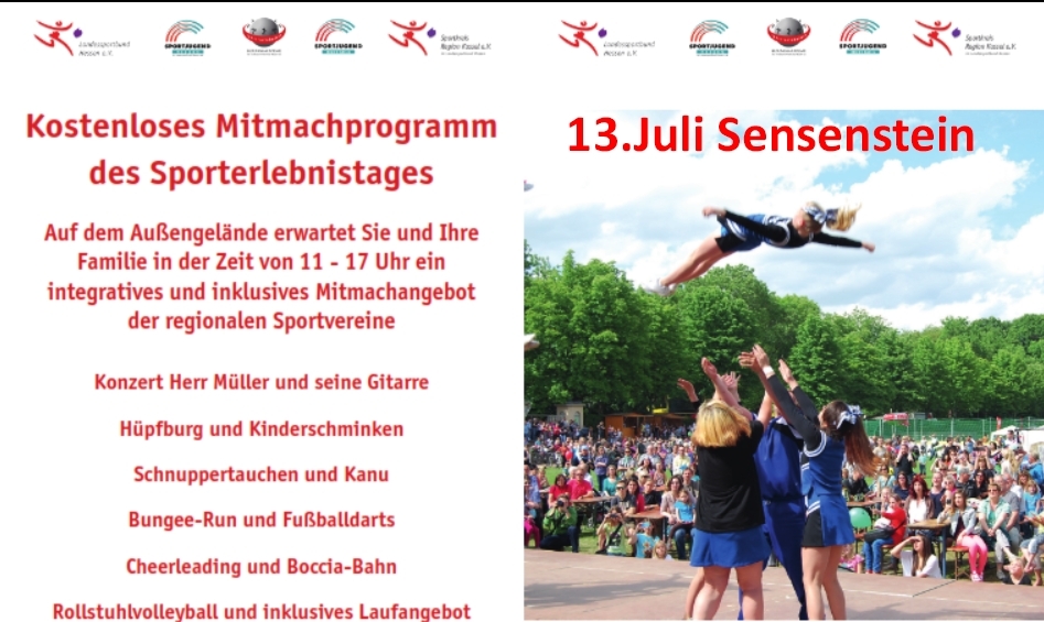 Save the date: Kommt alle zum großen Sporterlebnistag auf dem Sensenstein!