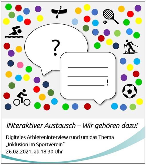 Einladung zum digitalen Athleteninterview „INteraktiver Austausch – Wir gehören dazu!“