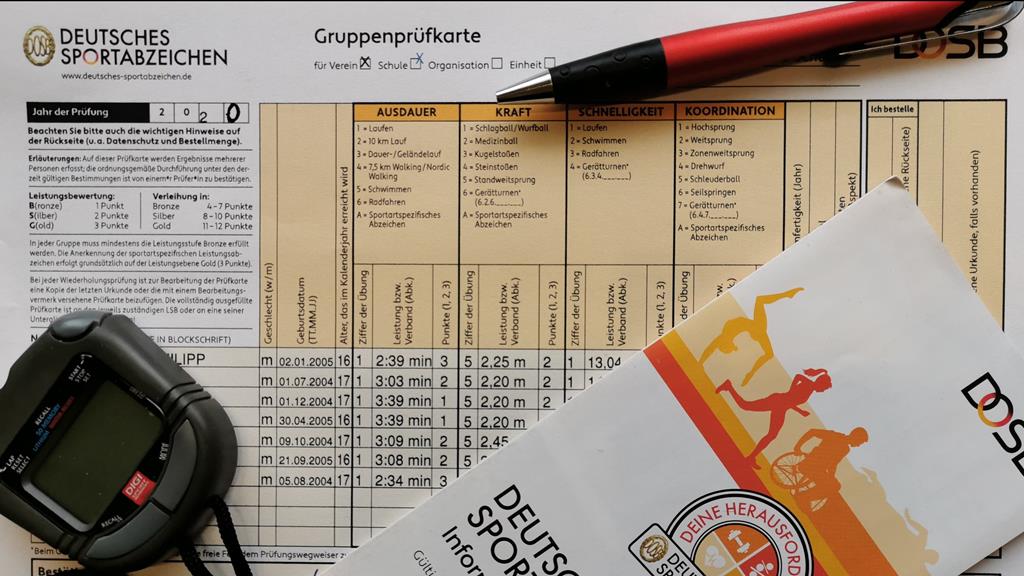 Sportabzeichen-Prüfer und Vereine aufgepasst: Unterlagen 2020 bitte bis 25.02.2021 einreichen